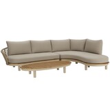 AVH-Collectie Bermuda organische hoek loungeset 3 delig latte
