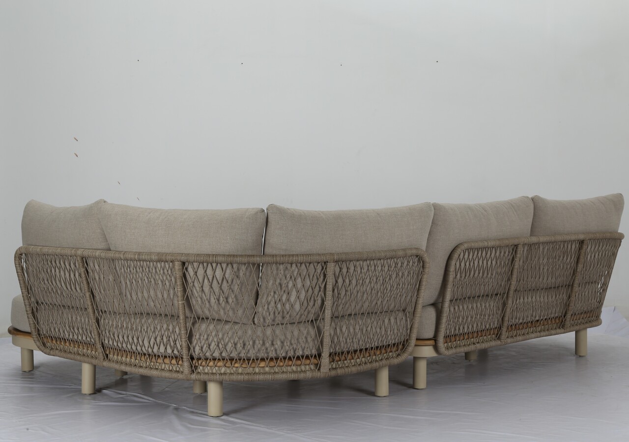 AVH-Collectie Bermuda organische hoek loungeset 3 delig latte