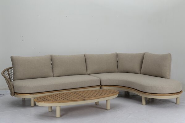 AVH-Collectie Bermuda organische hoek loungeset 3 delig latte