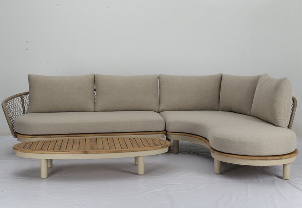 AVH-Collectie Bermuda organische hoek loungeset 3 delig latte