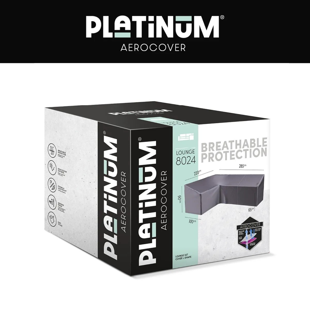 Platinum AeroCover Loungehoes L HB 285x220x100xH65/90 links