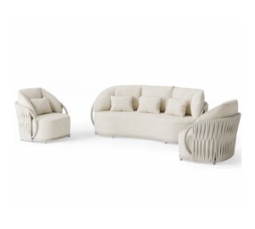 SUNS Vivaro stoel bank loungeset 3 delig | Camel sand | clouded rope | Pebble desert Bouclé
