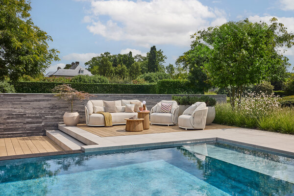 SUNS Vivaro stoel bank loungeset 3 delig | Camel sand | clouded rope | Pebble desert Bouclé