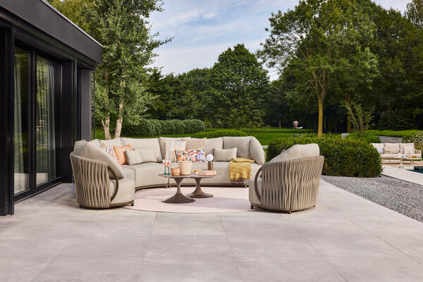 SUNS Vivaro hoek loungeset 3 delig Bronze | Misty rope | Pebble Desert Bouclé SUNS