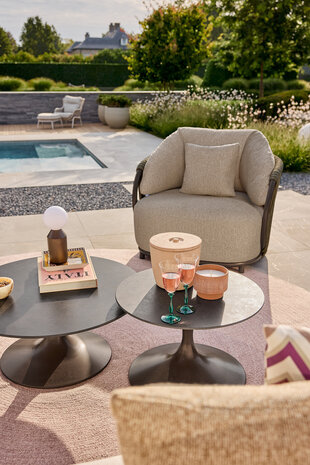 SUNS Vivaro hoek loungeset 5 delig Bronze | Misty rope | Pebble Desert Bouclé SUNS