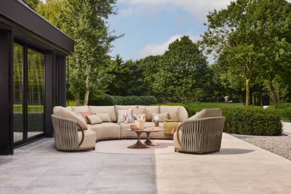 SUNS Vivaro hoek loungeset 5 delig Bronze | Misty rope | Pebble Desert Bouclé SUNS