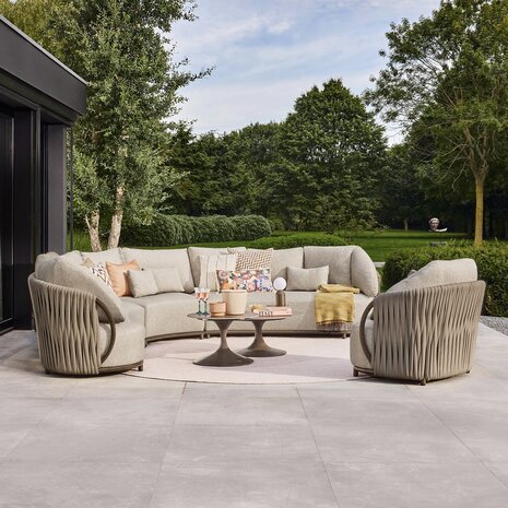 SUNS Vivaro hoek loungeset 5 delig Bronze | Misty rope | Pebble Desert Bouclé SUNS