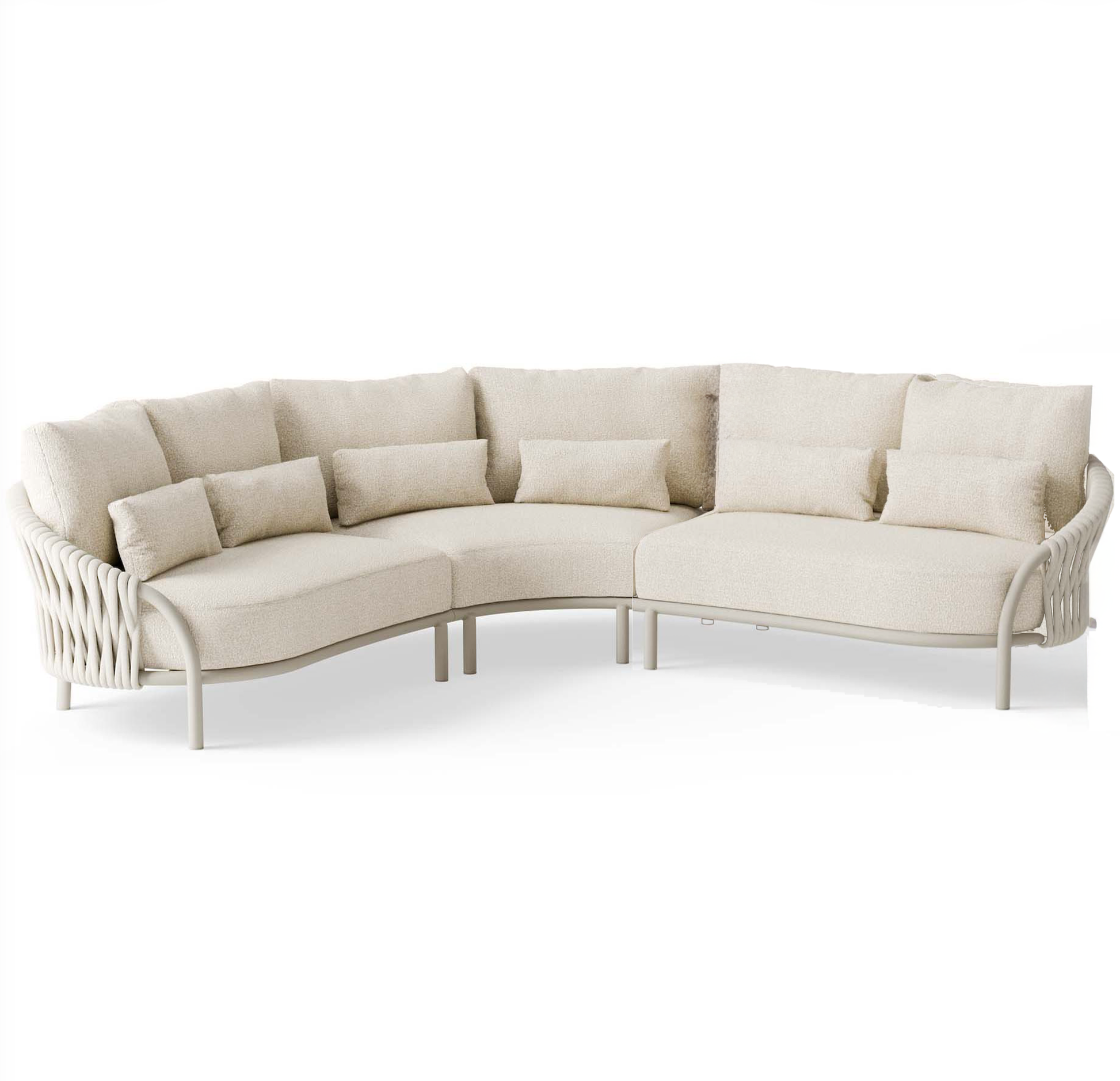 SUNS Feroli hoek loungeset 3 delig Camel sand &VerticalLine; Misty rope &VerticalLine; Beachy boucl&eacute; 