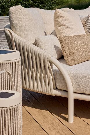 SUNS Feroli hoek loungeset 3 delig Camel sand | Misty rope | Beachy bouclé SUNS