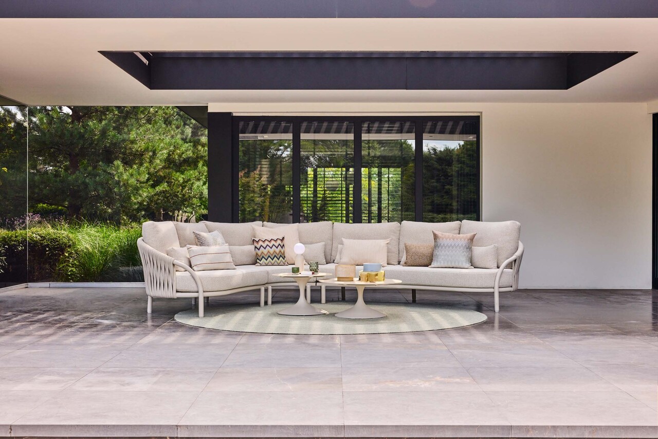 SUNS Feroli hoek loungeset 3 delig Camel sand | Misty rope | Beachy bouclé SUNS