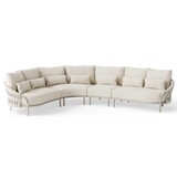 SUNS Feroli hoek loungeset 4 delig Camel sand | Misty rope | Beachy bouclé SUNS