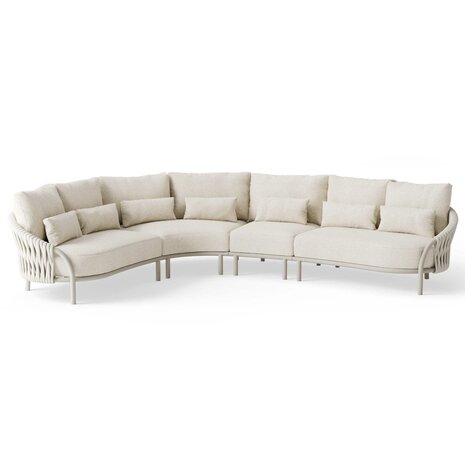 SUNS Feroli hoek loungeset 4 delig Camel sand | Misty rope | Beachy bouclé SUNS