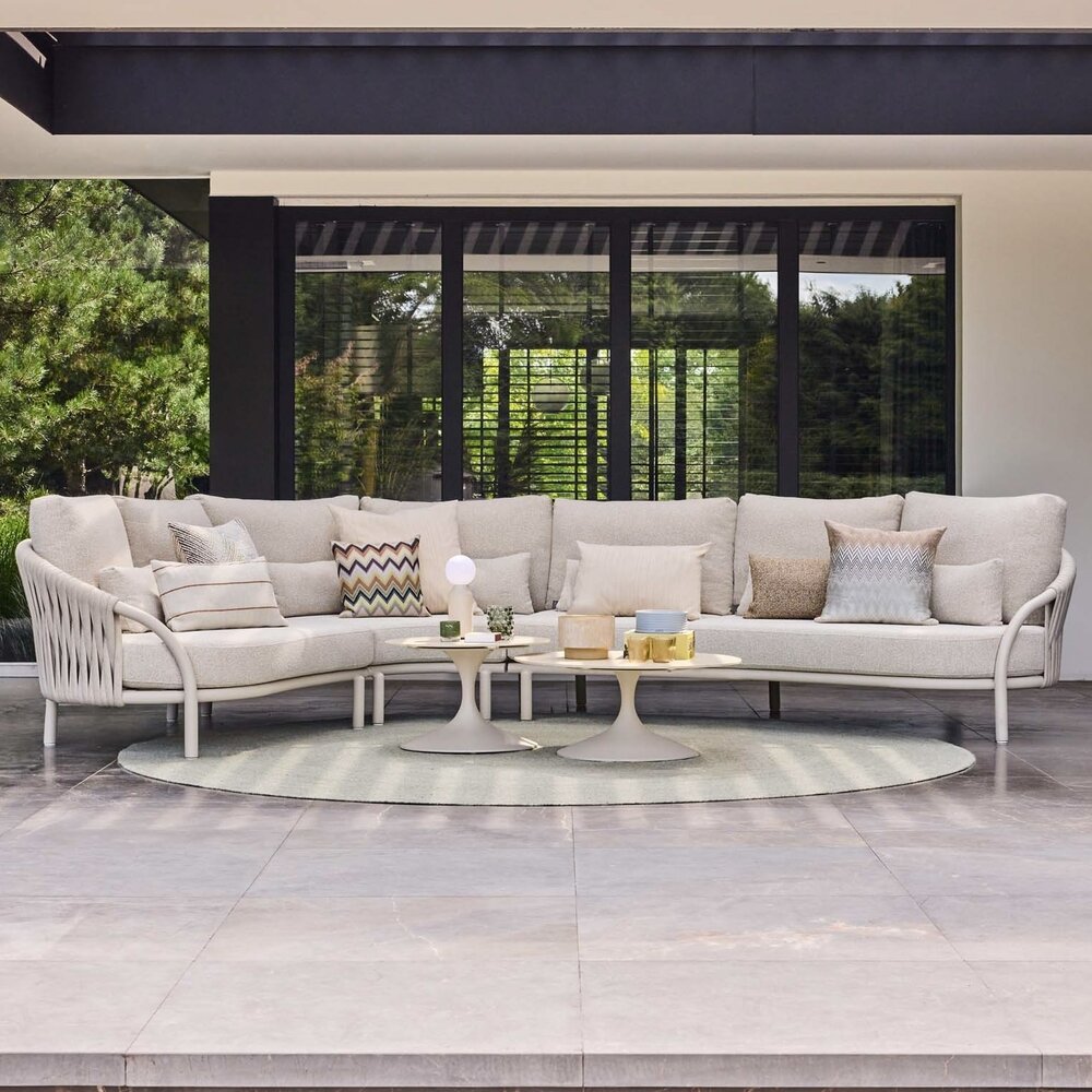 SUNS Feroli hoek loungeset 4 delig Camel sand | Misty rope | Beachy bouclé SUNS