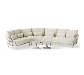 SUNS Feroli hoek loungeset 6 delig Camel sand | Misty rope | Beachy bouclé SUNS