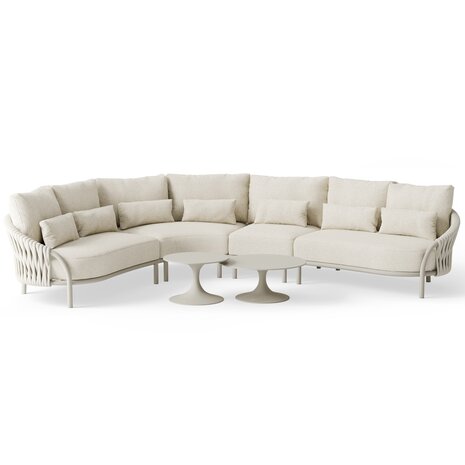 SUNS Feroli hoek loungeset 6 delig Camel sand | Misty rope | Beachy bouclé SUNS