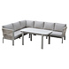 AVH-Collectie Veneto dining hoek loungeset 3 delig aluminium latte zand rope