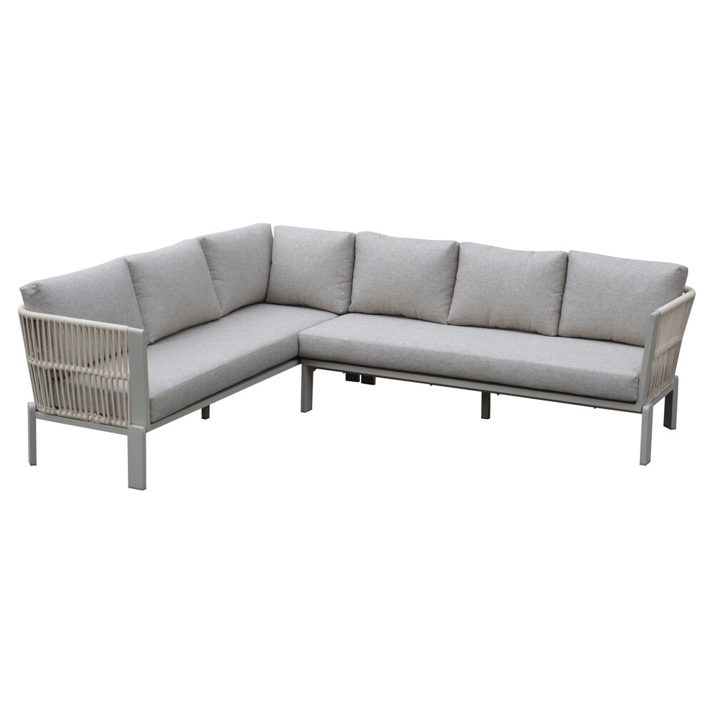AVH-Collectie Veneto hoek loungeset 2 delig aluminium latte zand rope
