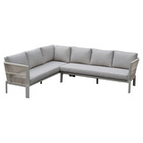AVH-Collectie Veneto hoek loungeset 2 delig aluminium latte zand rope