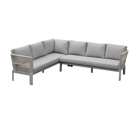 AVH-Collectie Veneto hoek loungeset 2 delig aluminium latte zand rope