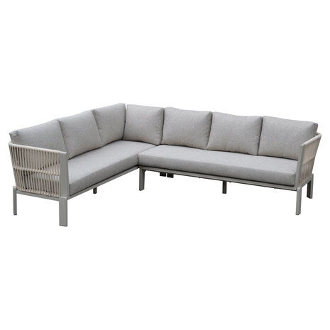 AVH-Collectie Veneto hoek loungeset 2 delig aluminium latte zand rope