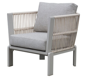 AVH-Collectie Veneto lounge tuinstoel latte zand aluminium rope