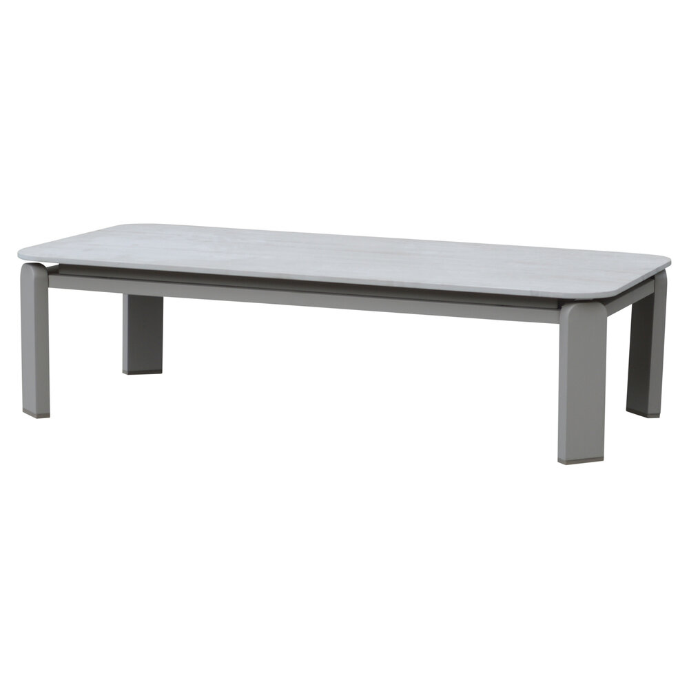 AVH-Collectie Veneto lounge tuintafel latte zand met keramisch blad 116x59xH31 cm
