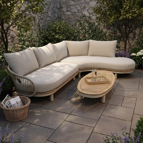 AVH-Collectie Bermuda organische hoek loungeset 3 delig latte AVH-Collectie Bermuda organische hoek loungeset 3 delig latte