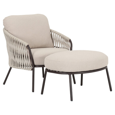 AVH-Collectie Sarenza lounge tuinstoel zand rope terre frame