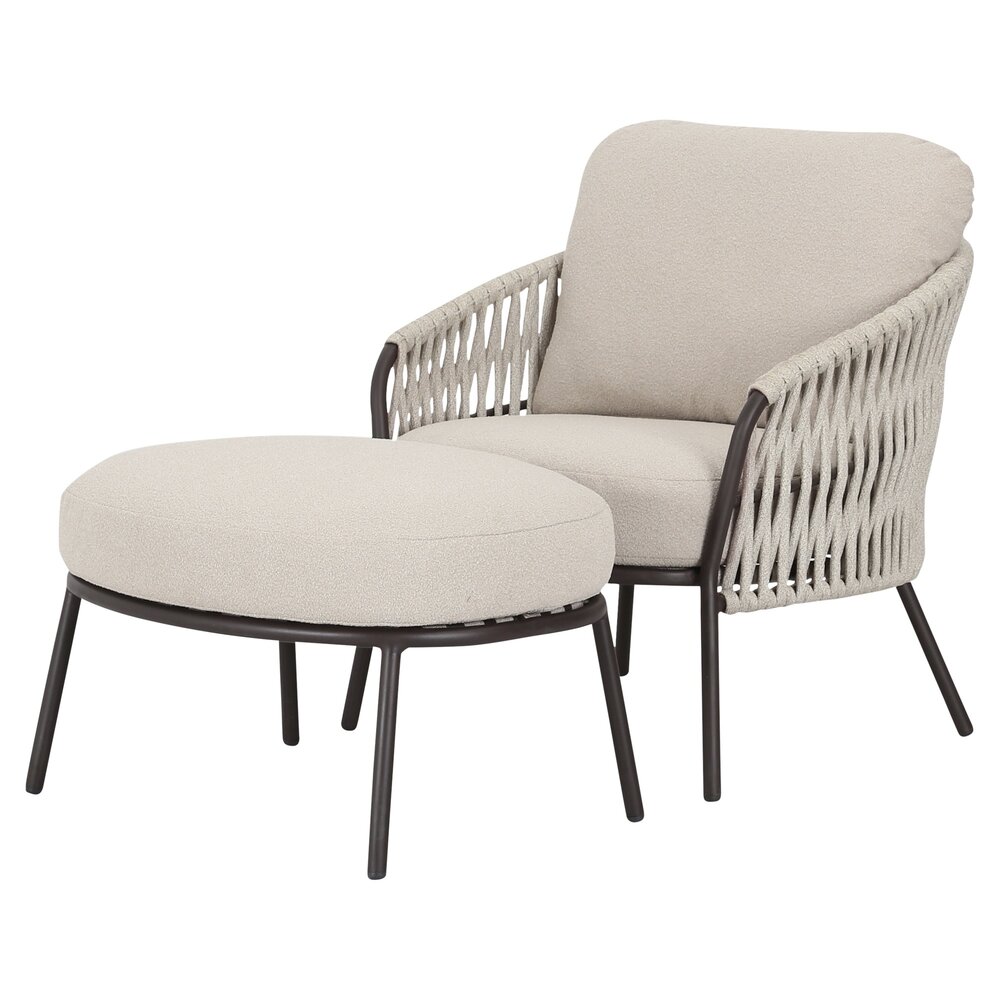 AVH-Collectie Sarenza lounge balkonset 2 delig zand rope terre frame