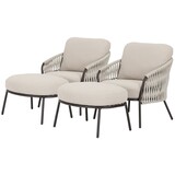 AVH-Collectie Sarenza lounge balkonset 4 delig zand rope terre frame