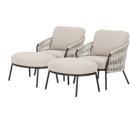 AVH-Collectie Sarenza lounge balkonset 4 delig zand rope terre frame