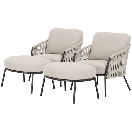 AVH-Collectie Sarenza lounge balkonset 4 delig zand rope terre frame