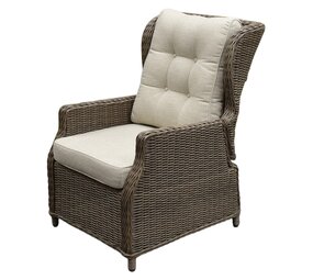AVH-Collectie Ibiza lounge tuinstoel verstelbaar bruin wicker | naturel mixed weave kussens