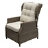 Ibiza lounge tuinstoel verstelbaar bruin wicker | naturel mixed weave kussens