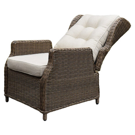 AVH-Collectie Ibiza lounge tuinstoel verstelbaar bruin wicker | naturel mixed weave kussens