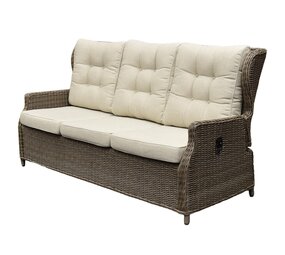 AVH-Collectie Ibiza 3-zitsbank verstelbaar bruin wicker | naturel mixed weave kussens