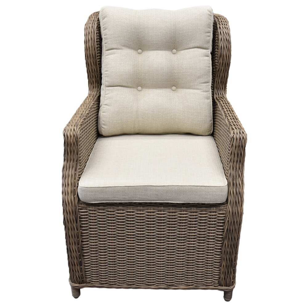 AVH-Collectie Ibiza dining tuinstoel bruin wicker | naturel mixed weave kussens