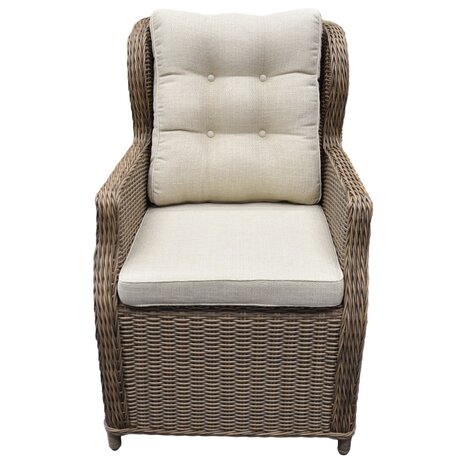 AVH-Collectie Ibiza dining tuinstoel bruin wicker | naturel mixed weave kussens