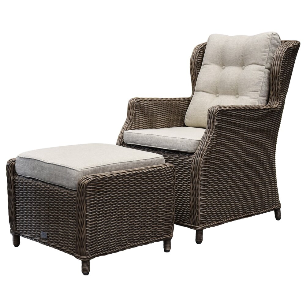 AVH-Collectie Ibiza dining tuinstoel bruin wicker | naturel mixed weave kussens
