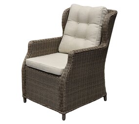 AVH-Collectie Ibiza dining tuinstoel bruin wicker | naturel mixed weave kussens