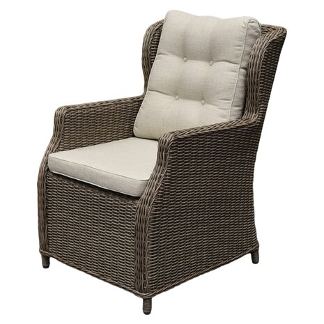AVH-Collectie Ibiza dining tuinstoel bruin wicker | naturel mixed weave kussens