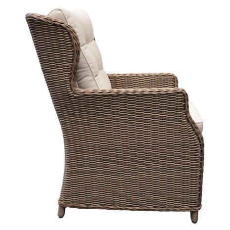 AVH-Collectie Ibiza dining tuinstoel bruin wicker | naturel mixed weave kussens