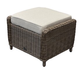 AVH-Collectie Ibiza voetenbank 64x52xH43 cm bruin wicker | naturel mixed weave kussen