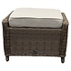 AVH-Collectie Ibiza voetenbank 64x52xH43 cm bruin wicker | naturel mixed weave kussen