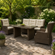AVH-Collectie Ibiza stoel bank dining verstelbare loungeset 4 delig bruin wicker | naturel mixed weave kussen
