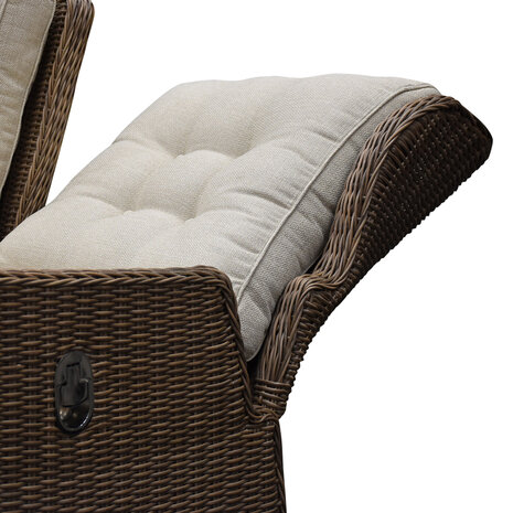 AVH-Collectie Ibiza stoel bank dining verstelbare loungeset 4 delig bruin wicker | naturel mixed weave kussen