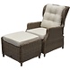 AVH-Collectie Ibiza stoel bank dining verstelbare loungeset 6 delig bruin wicker | naturel mixed weave kussen