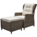 AVH-Collectie Ibiza lounge banlkonset verstelbaar 2 delig bruin wicker | naturel mixed weave kussen AVH-Collectie Ibiza lounge banlkonset verstelbaar 2 delig bruin wicker | naturel mixed weave kussen