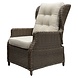 AVH-Collectie Ibiza lounge banlkonset verstelbaar 2 delig bruin wicker | naturel mixed weave kussen
