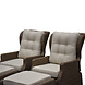 AVH-Collectie Ibiza lounge balkonset verstelbaar 4 delig bruin wicker | naturel mixed weave kussen
